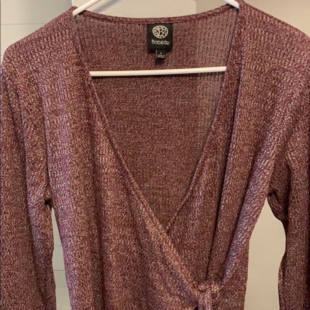 Maroon long sleeve low cut